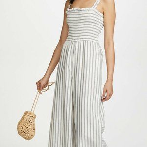 Steele Estate Jumpsuit Striped Ruffle Ruched Pants